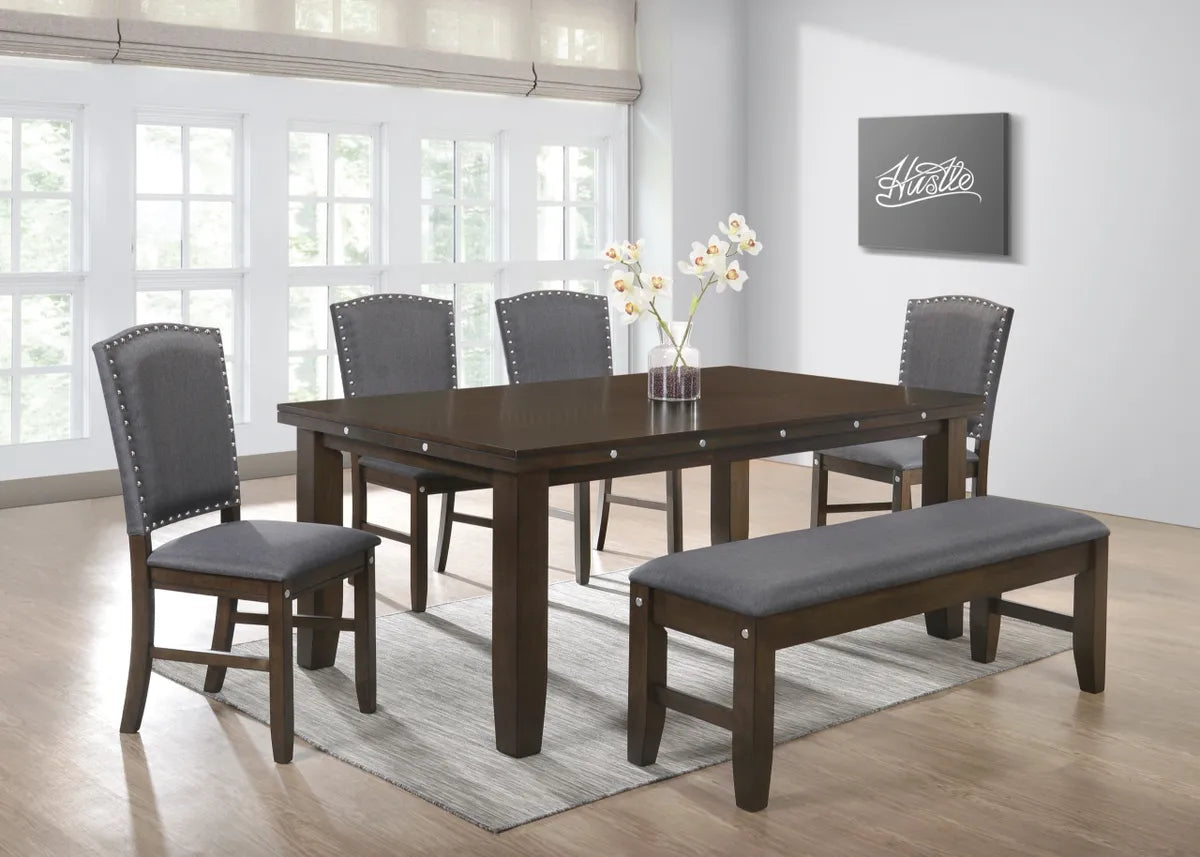 Transitional Dark Brown Dining Room Table