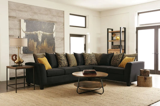 Jet Black Two-Piece Sectional