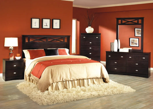 Merlot Modern Style Bedroom Set Nightstand