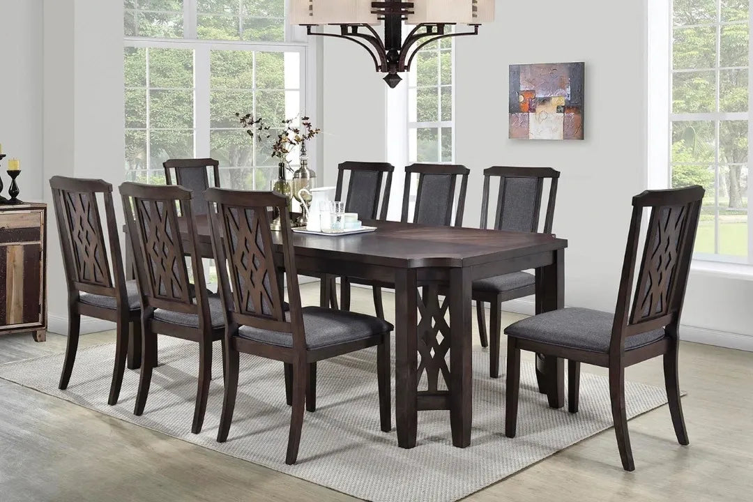 Cherry Brown Dining Room Set ( 6 chairs )