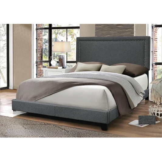 Gray Woodgrain Modern Style Bedroom Set King Bed