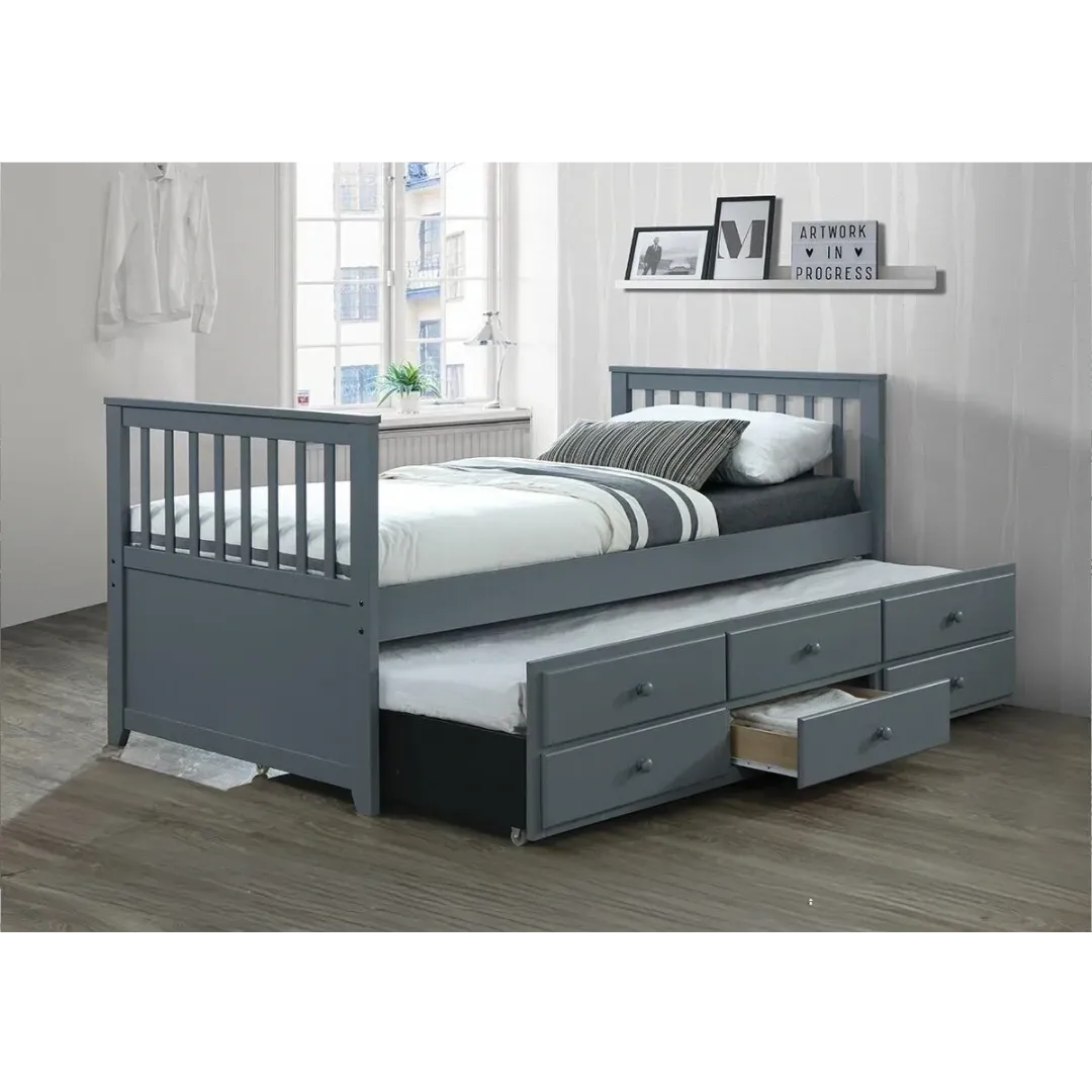 Grey Twin Size Captains Bed