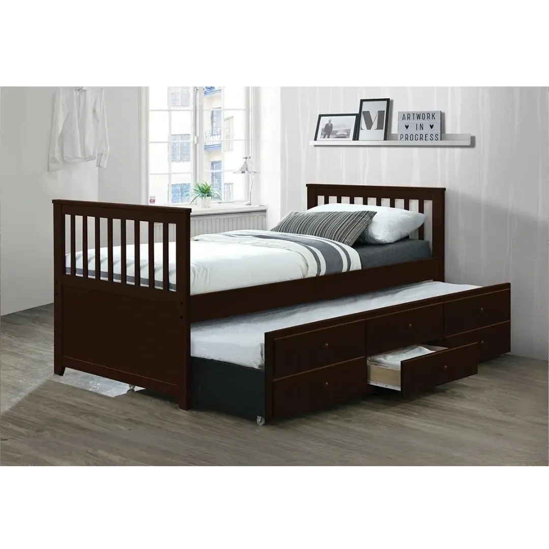 Brown Twin Size Captains Bed