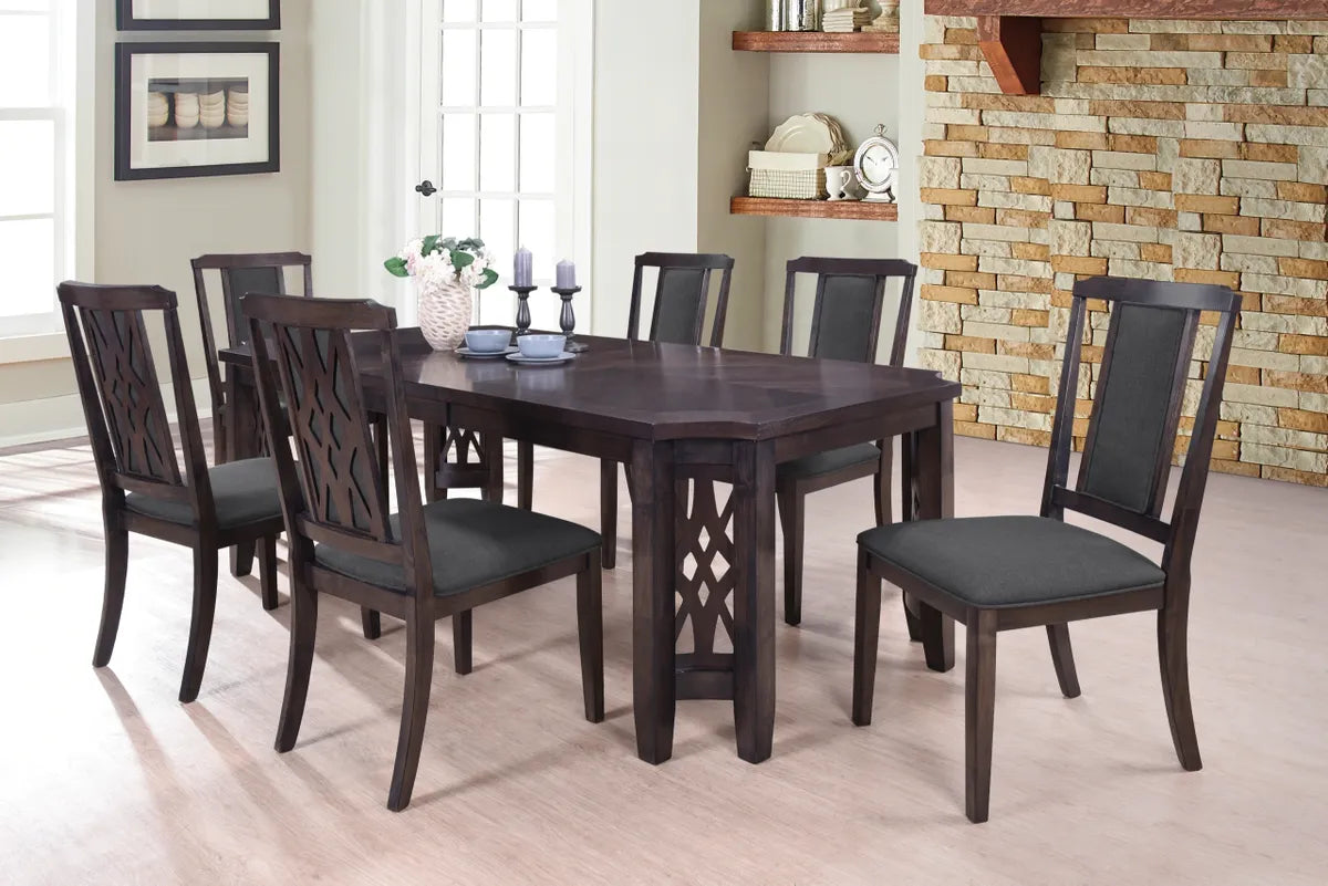 Cherry Brown Dining Room Set ( 6 chairs )