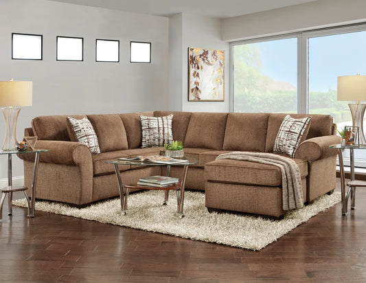 Soft Brown Three-Piece Sectional